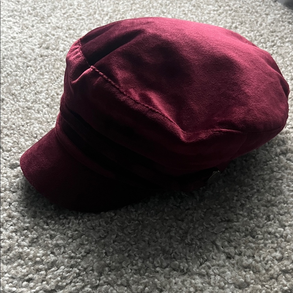 Women’s Burgundy Red Newsboy Cap